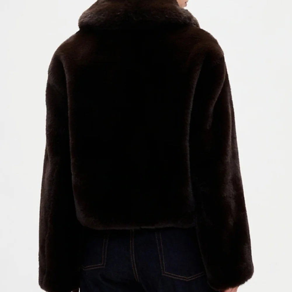 GAP Dark Brown Faux Fur Jacket - Picture 2 of 12
